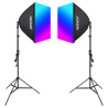 Kit Neewer NK800 two softboxes + bulbs RGB 24W 2700-6500K + tripods + barndoors