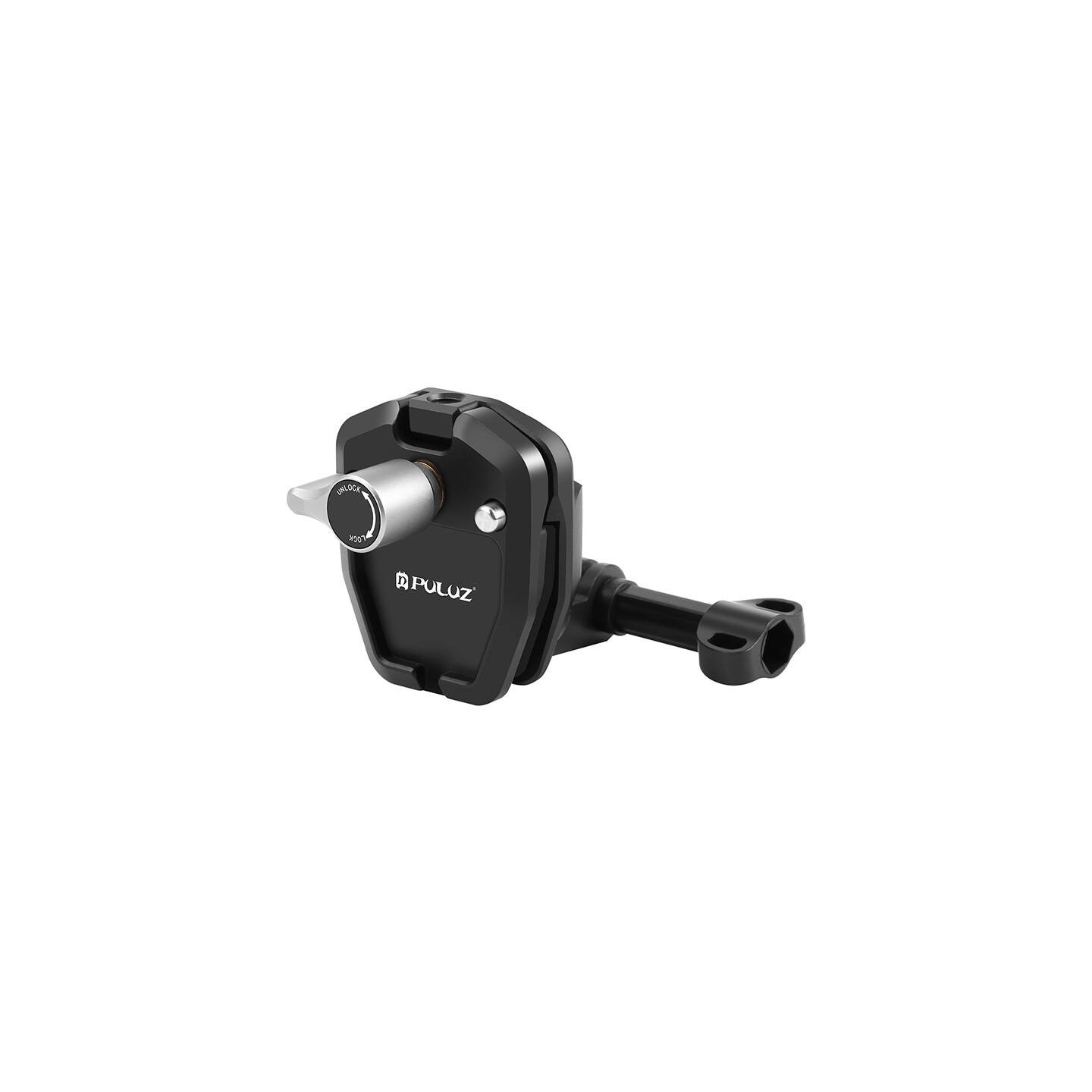 PULUZ motorcycle windshield clip for sports cameras (DJI Osmo Action 4, GoPro Hero 12, Insta360 Ace Pro / X4)(black)