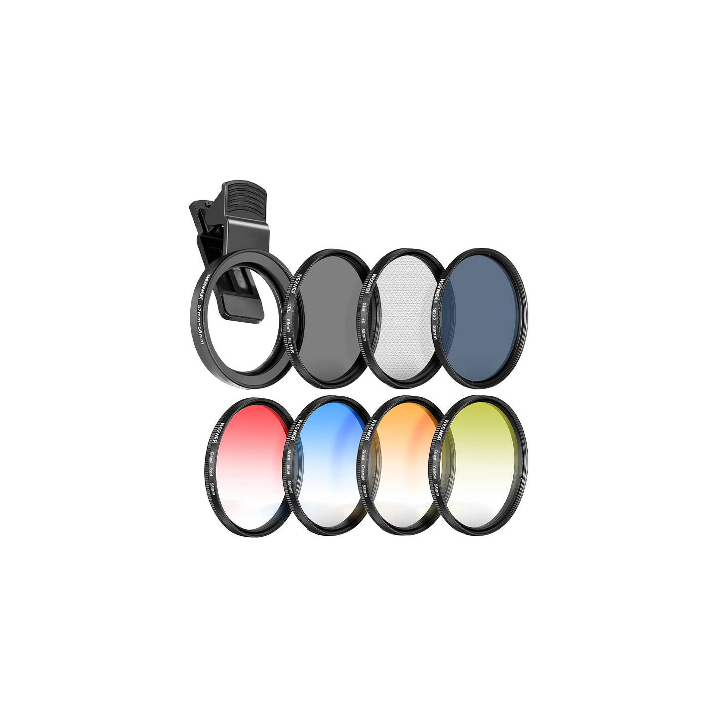 Neewer 58mm smartphone filter set