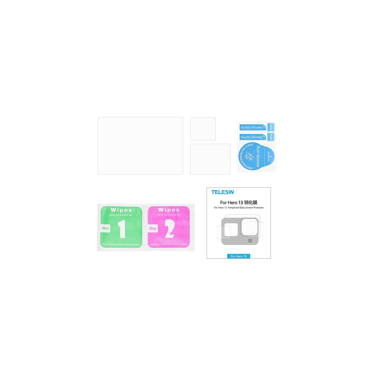 Telesin 3-in-1 Tempered Glass for GoPro Hero 13 Black (S6-FLM-07-TGP)