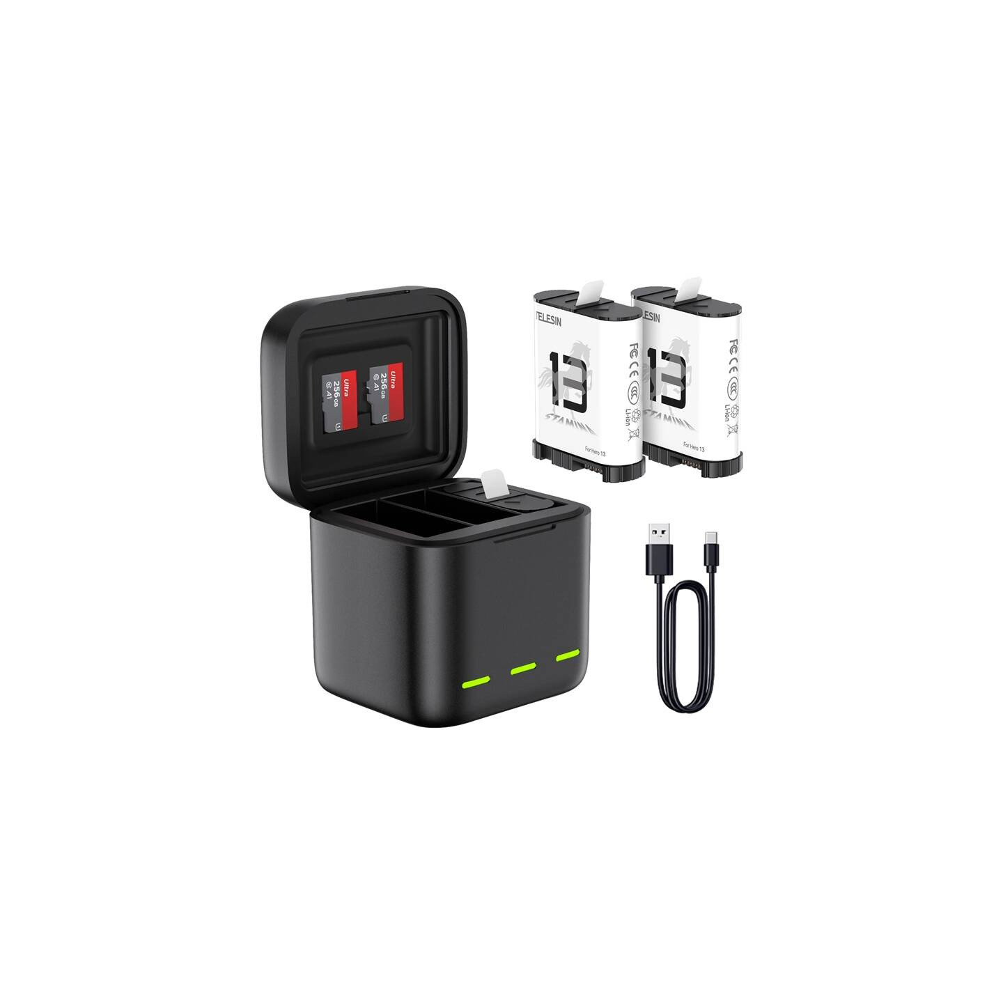 Three-channel battery charger for GoPro Hero 13 Black Telesin (S0-BCG-10-TGP)