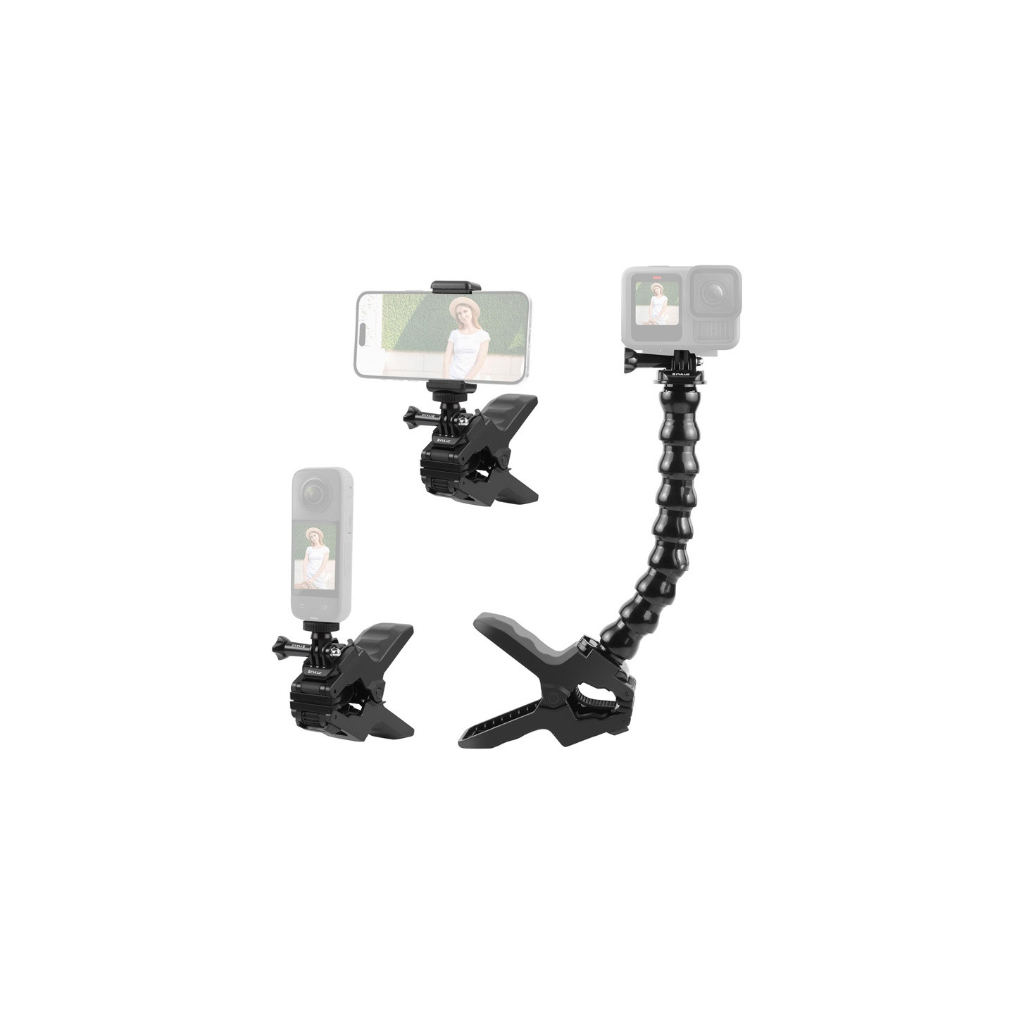 Adjustable mount for sporotome cameras Puluz with clamp