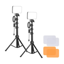 View product Neewer BP66 studio set two LED lamps + filters + tripods