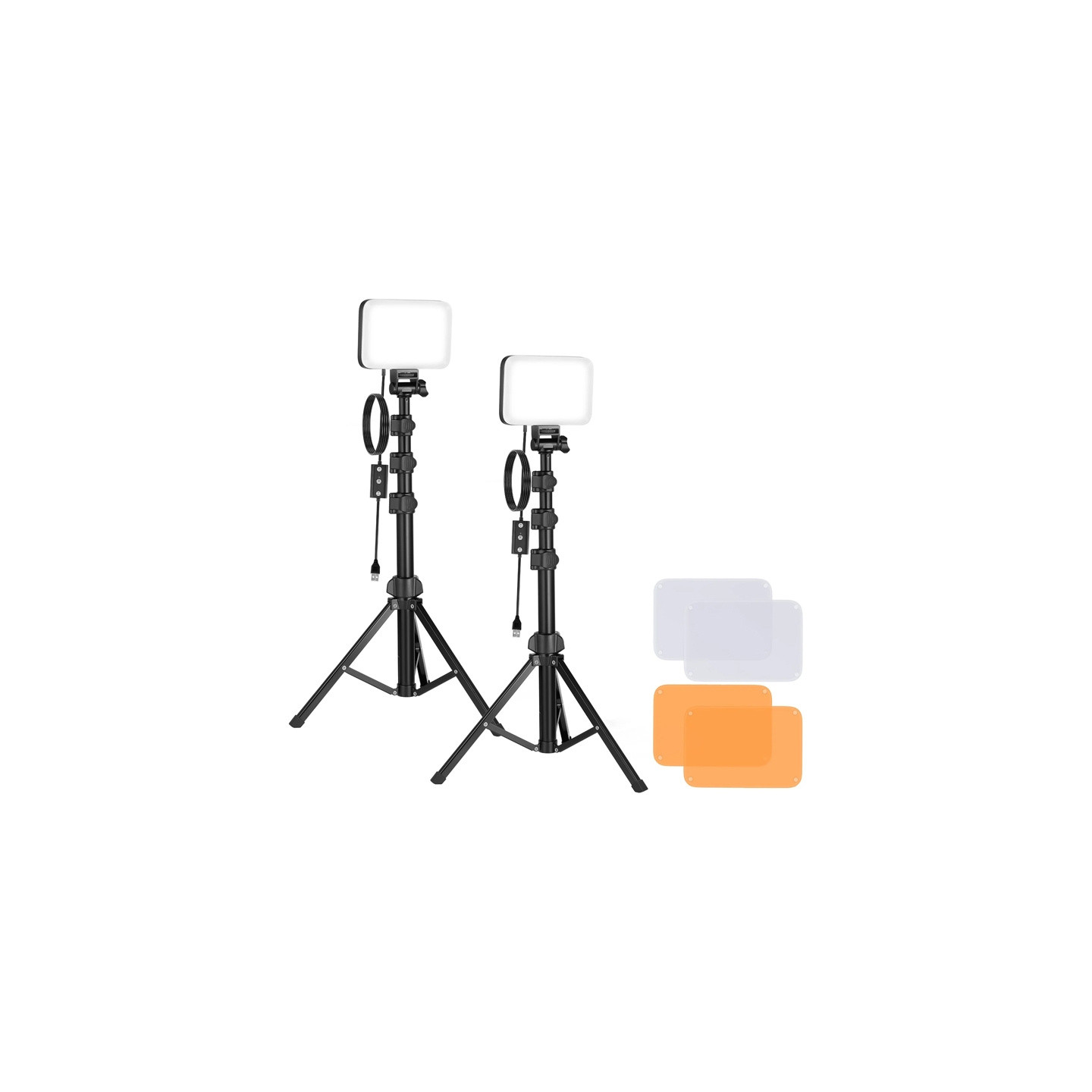 Neewer BP66 studio set two LED lamps + filters + tripods