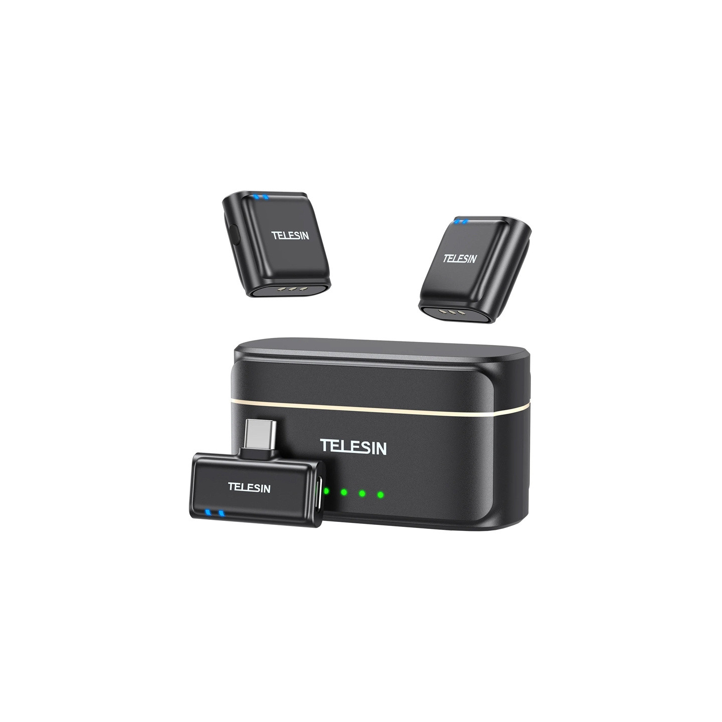 TELESIN wireless tie microphone + powerbank for phones (USB-C)