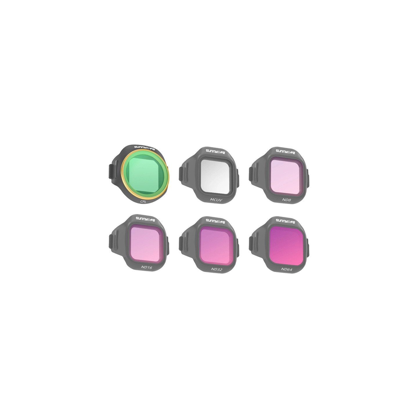 Set of 6 Sunnylife MCUV + CPL + ND8 + ND16 + ND32 + ND64 filters for MINI 5 Pro