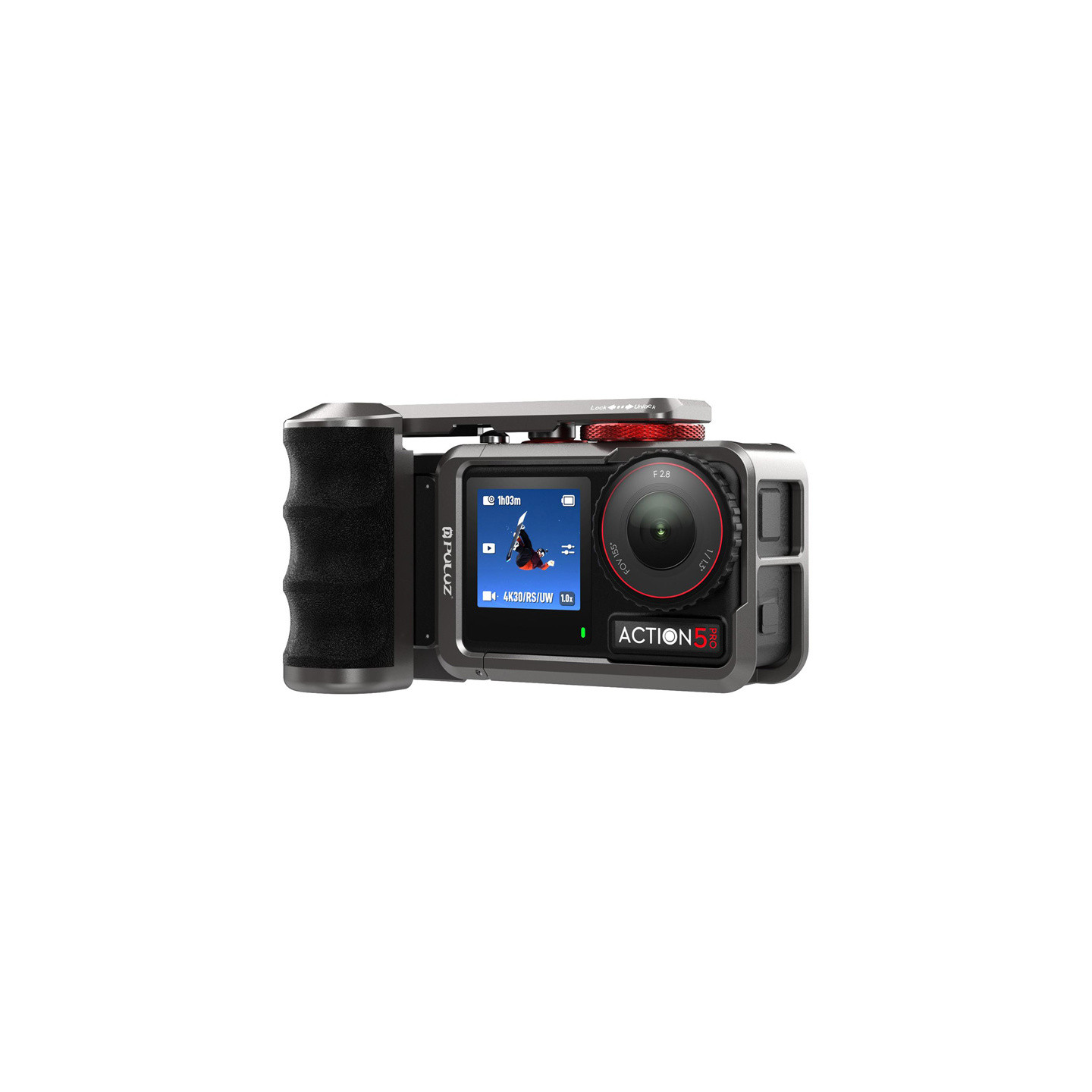 Metal protective case with Puluz handle for DJI Osmo Action 5 Pro / Action 4 / Action 3
