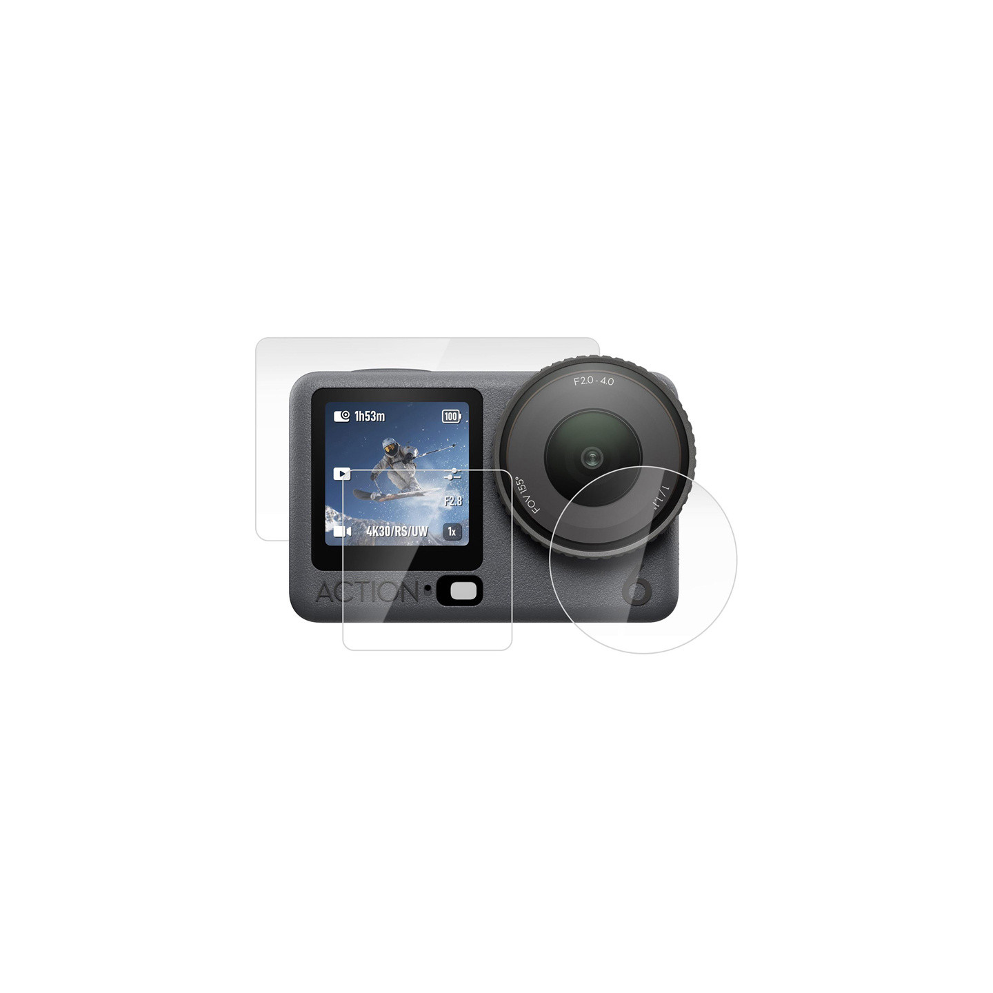 Puluz tempered glass set for DJI Osmo Action 6 (3 pcs).