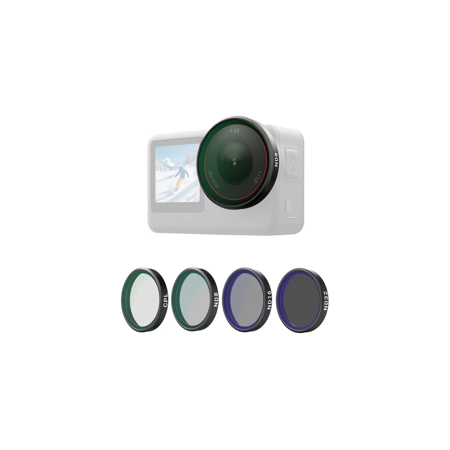 Telesin CPL/ND8/ND16/ND32 filter set for DJI Osmo Action 6 (4 pcs).
