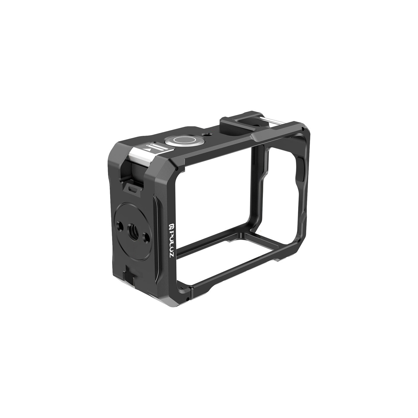Metal protective case with a Puluz cold shoe mount for the DJI Osmo Action 6