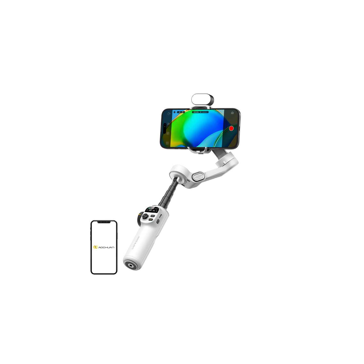 AOCHUAN X2 Gimbal with RGB Lighting (White)