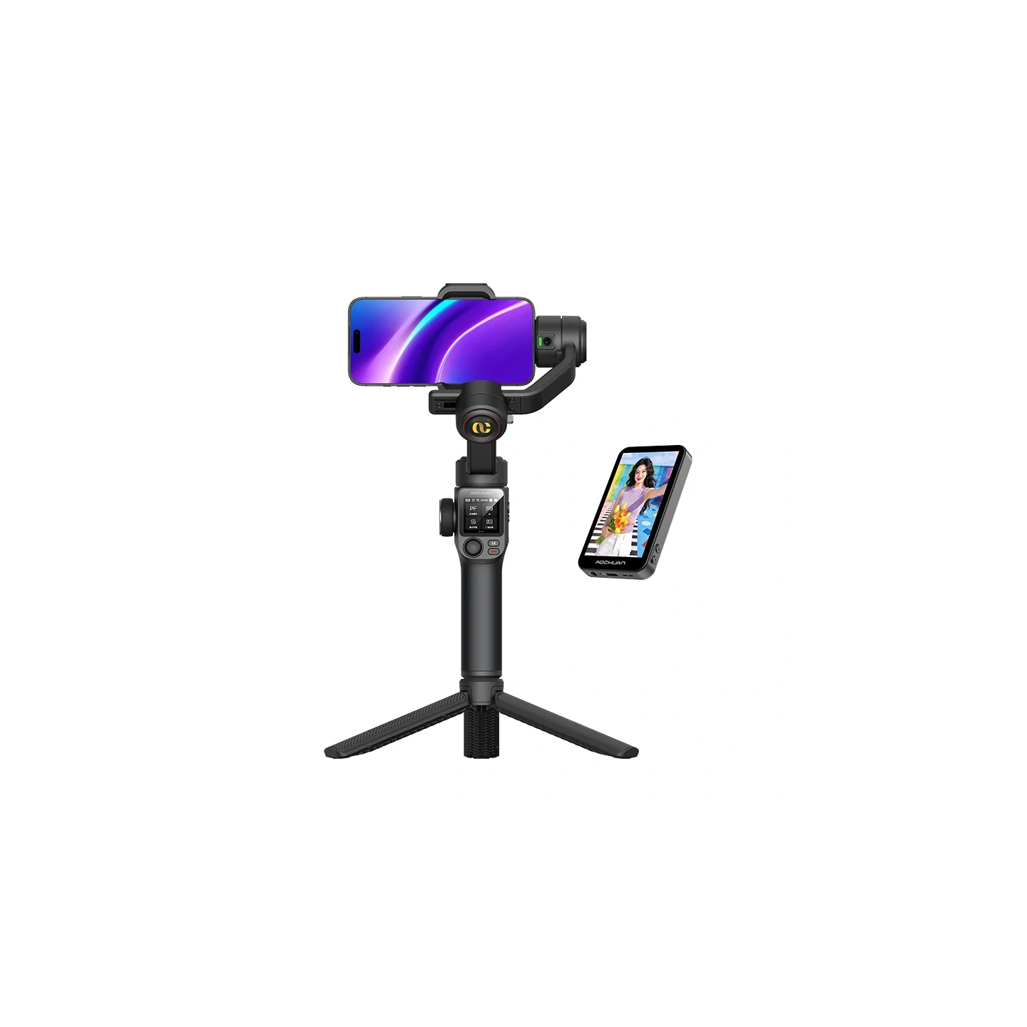 AOCHUAN S3 Gimbal with Additional Screen (Black)