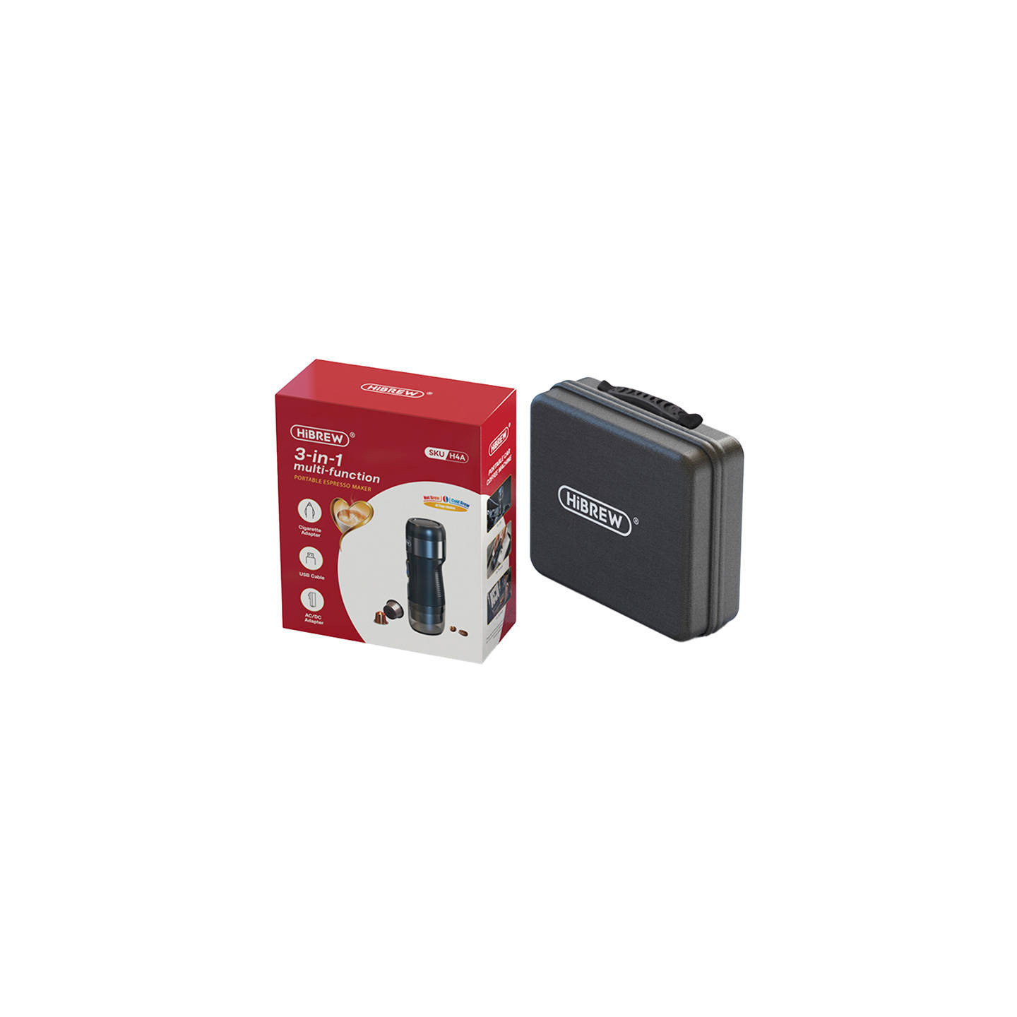 Portable 3-in-1 coffee maker with case 80W HiBREW H4A