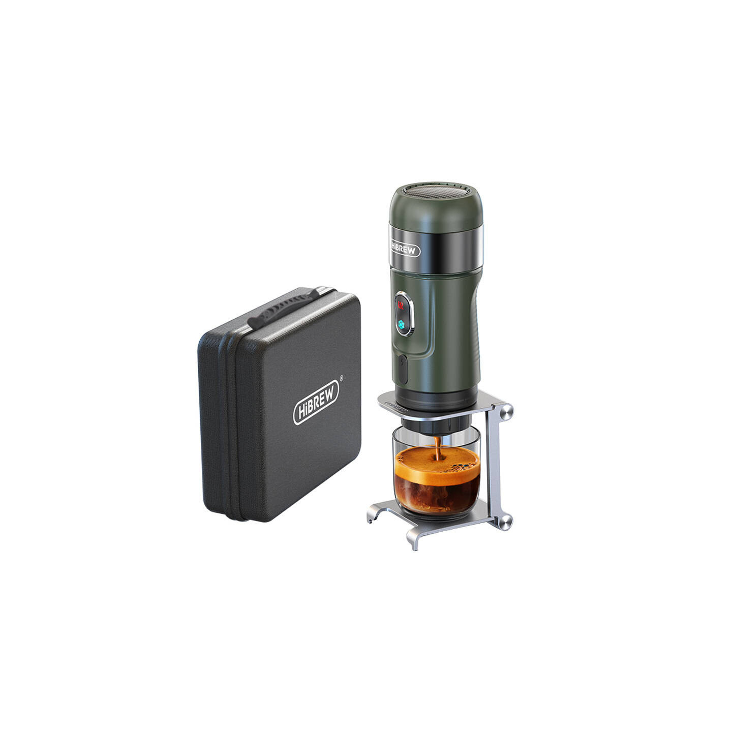 Portable 3-in-1 coffee maker with case HiBREW H4B_GN