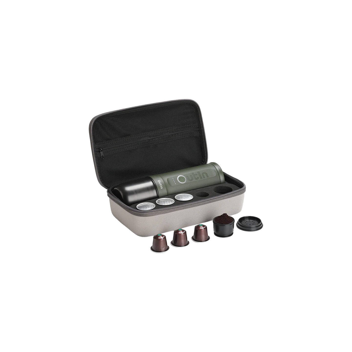 Outin Nano 7500mAh portable coffee maker set (Green) + protective case