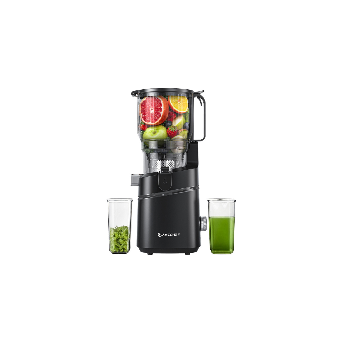 AMZCHEF SJ-036CBK Slow Juicer (Black)