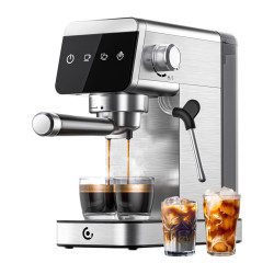 View product AMZCHEF CE-AZ-EM1501-SV Piston Coffee Maker (Silver)