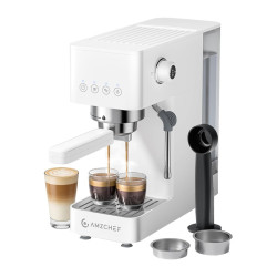 View product AMZCHEF CE-EM3131-WT Piston Coffee Maker (White)