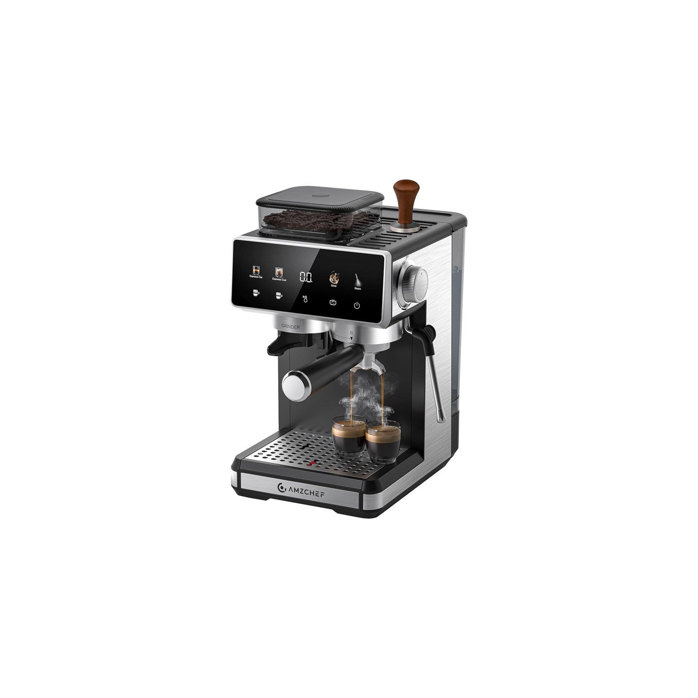 AMZCHEF CE-CM5560-SV Piston Coffee Maker (Silver)
