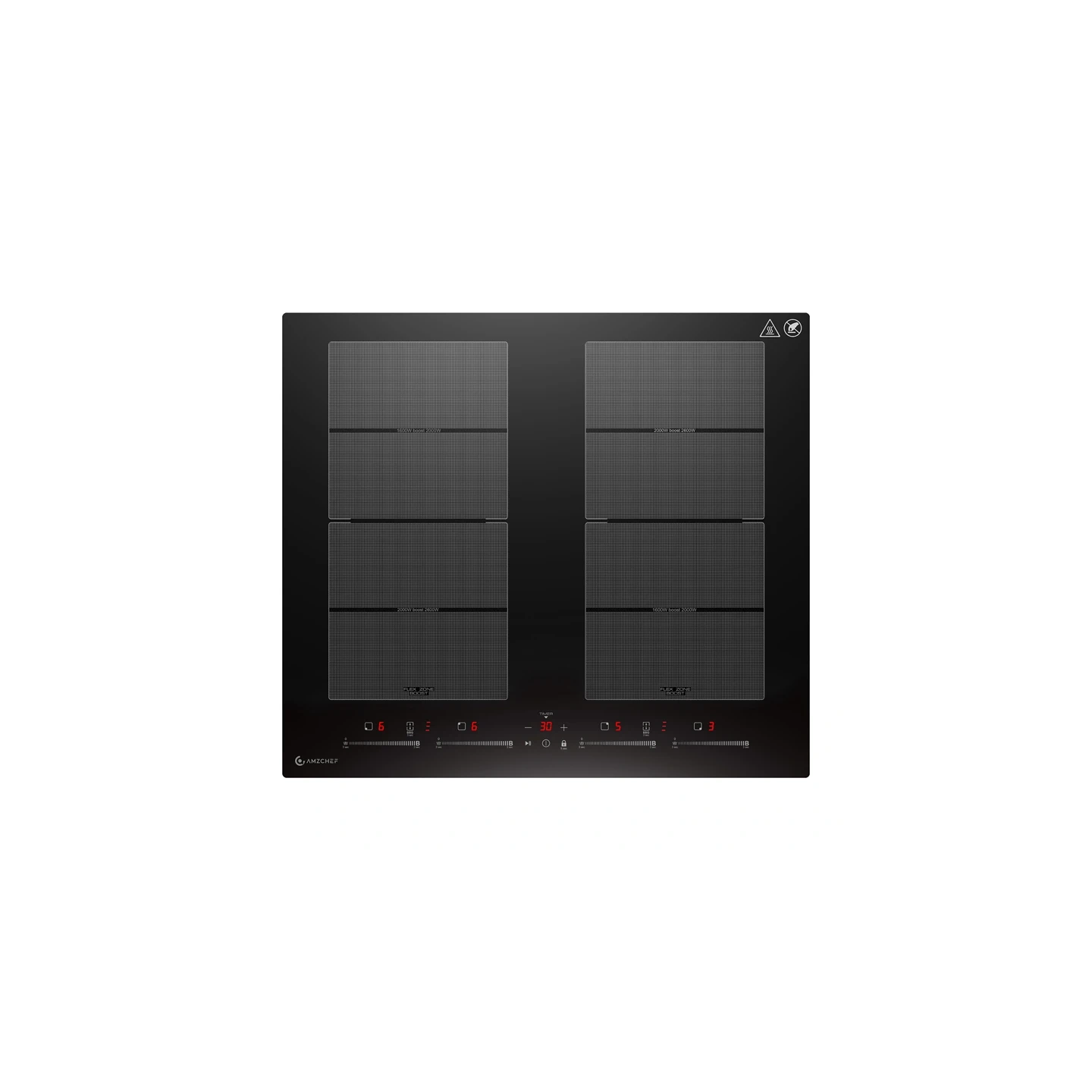 AMZCHEF CE-FS-I74S-FFDD10 Induction Cooktop, 4 zones