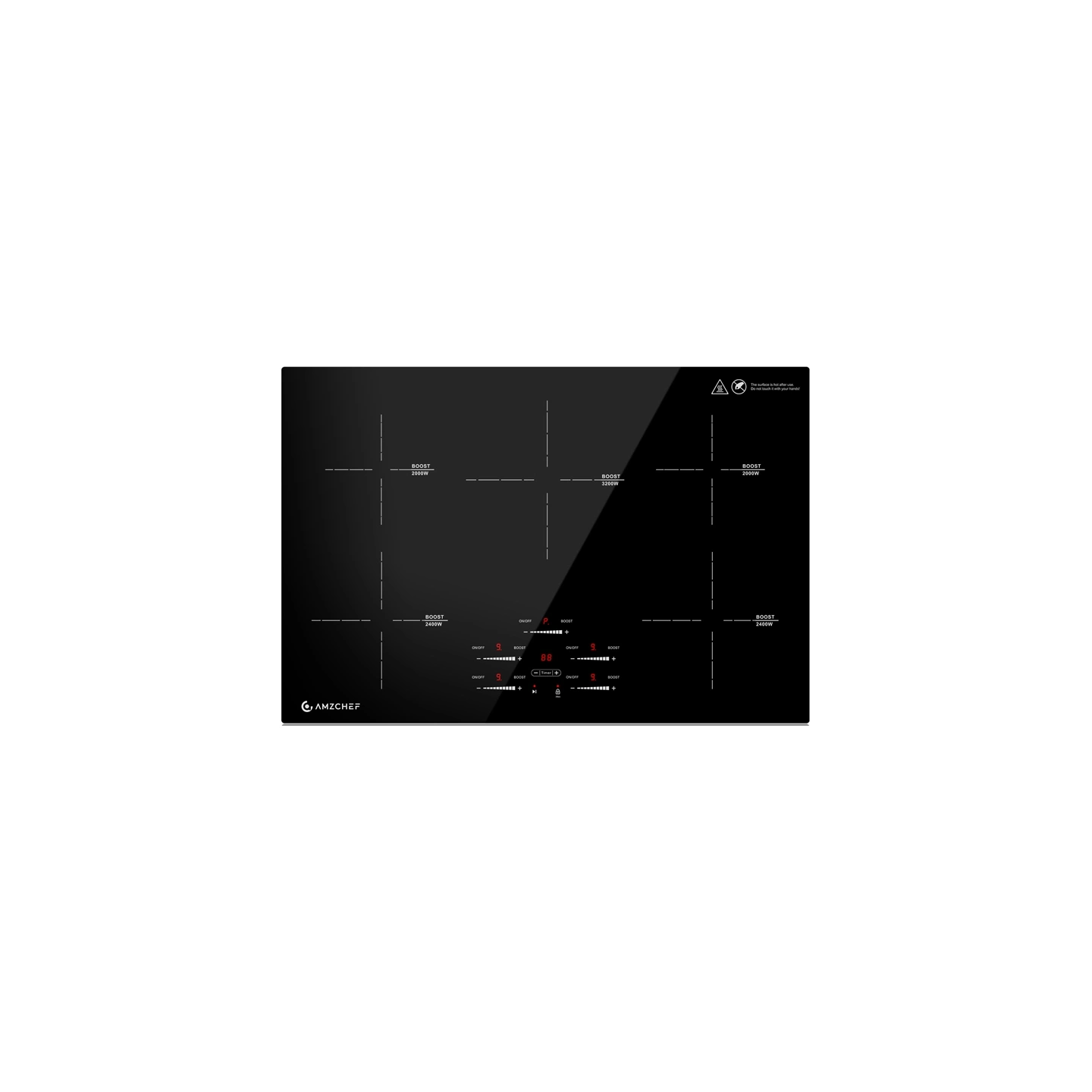 AMZCHEF CE-FS-I95S-GFFDD0 5-zone induction cooktop