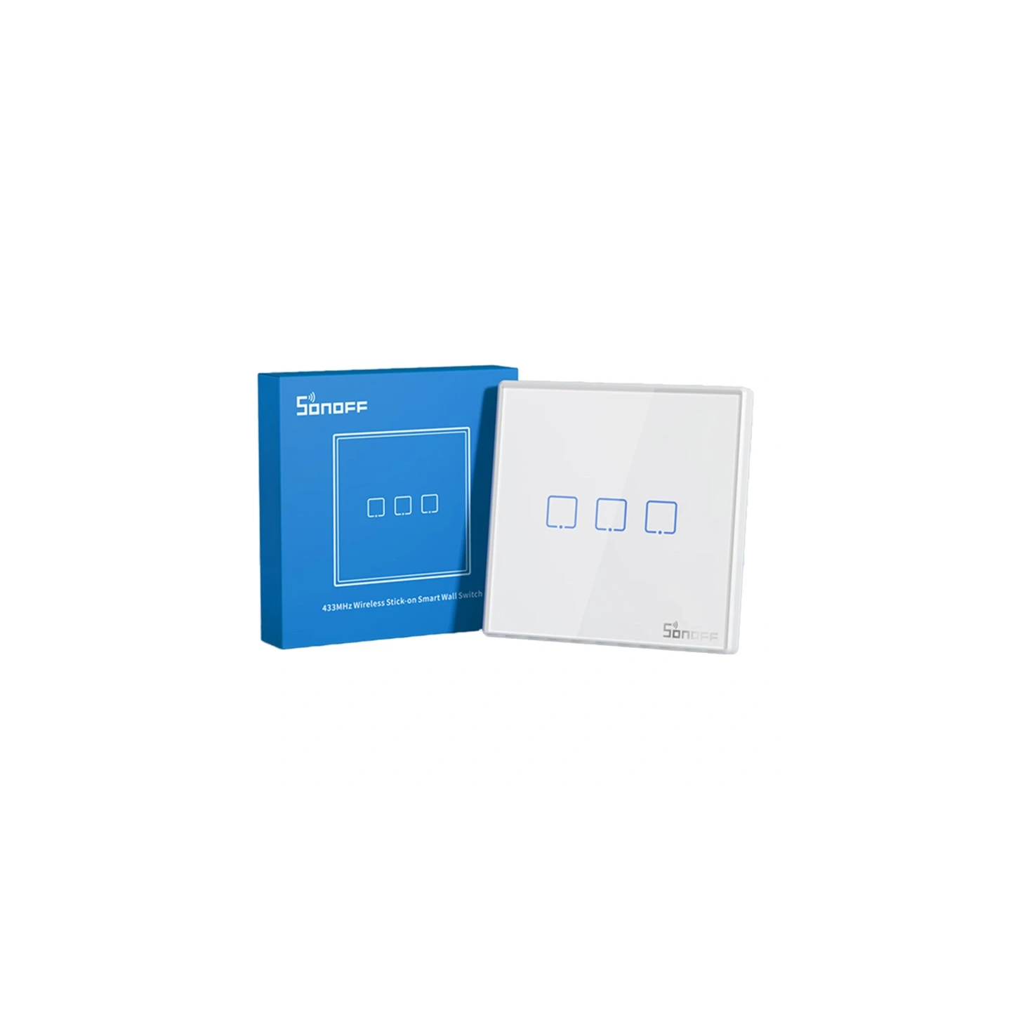 Smart Wireless Wall Switch Sonoff T2EU3C-RF 433MHz (3-channel)