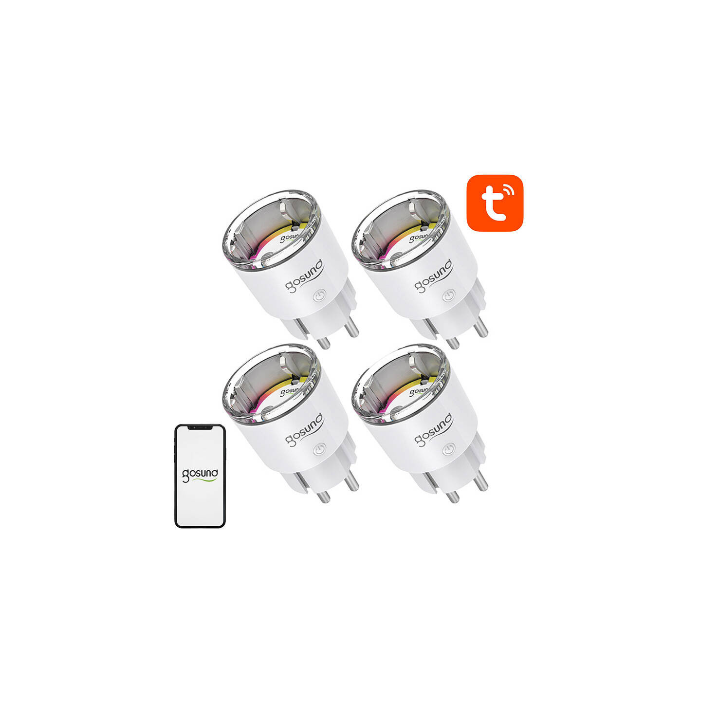 Gosund EP2 WiFi smart socket, 4 pieces (four-pack) 10A Tuya