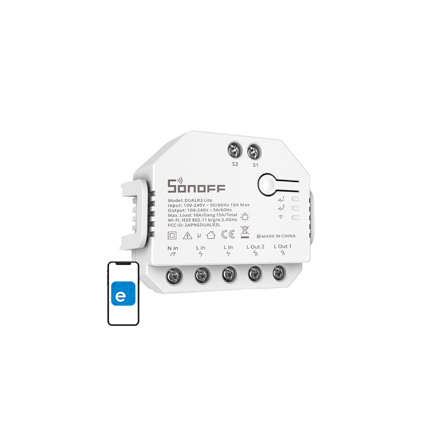 Smart Wi-Fi switch WiFi Sonoff Dual R3 Lite