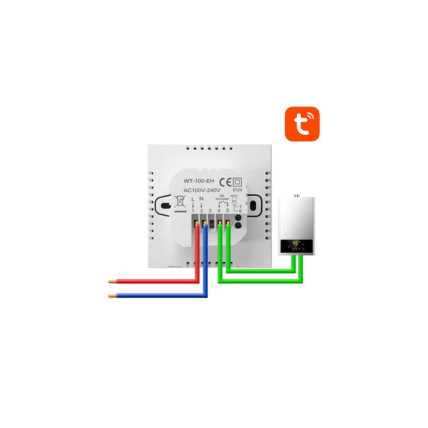 Avatto ZWT100 3A ZigBee smart DHW boiler thermostat TUYA