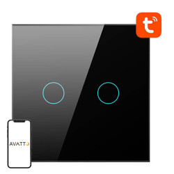 View product Smart Light Switch WiFi Avatto TS02-EU-B2 2 way (black)