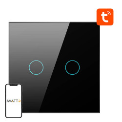 View product Smart Light Switch ZigBee Avatto ZTS02-EU-B2 2 Way TUYA (black)