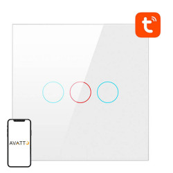 View product Smart Light Switch ZigBee Avatto LZTS02-EU-W3 3 Way No Neutral TUYA (white)