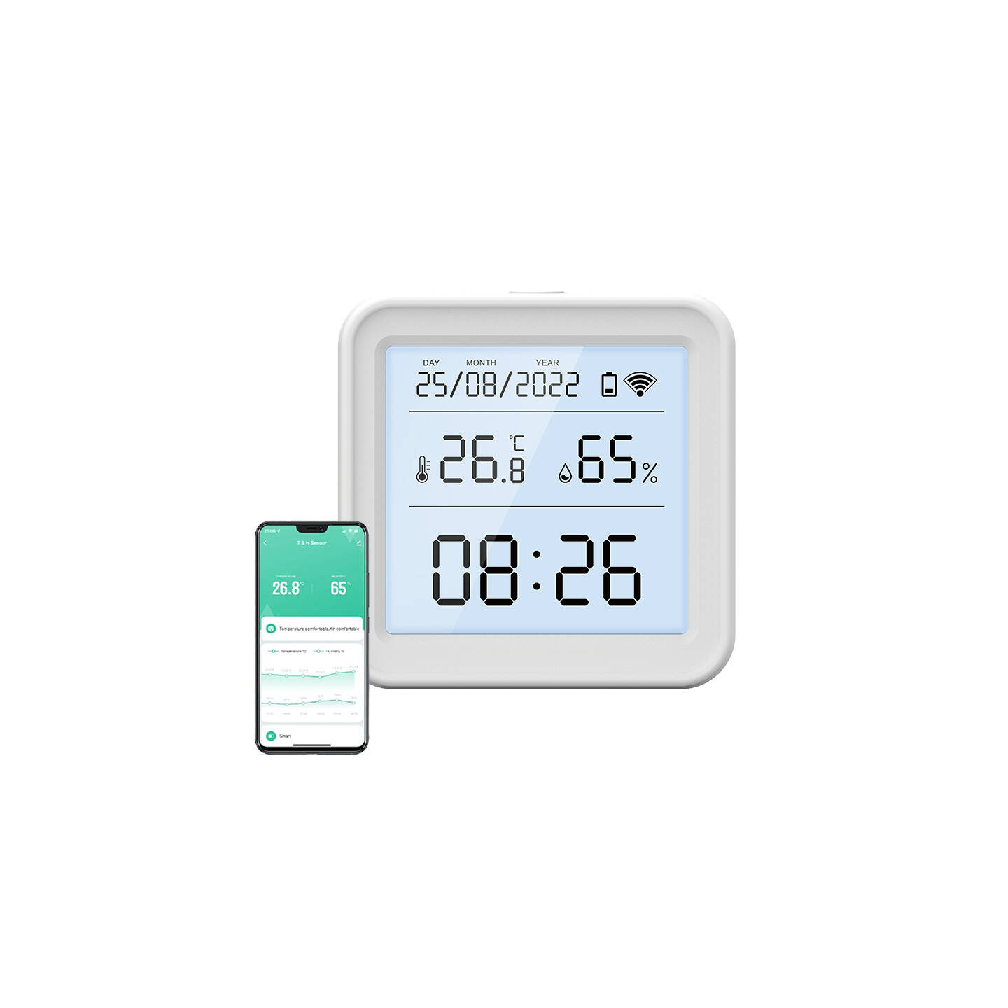 Smart temperature and humidity sensor WiFi Gosund S6 LCD Tuya