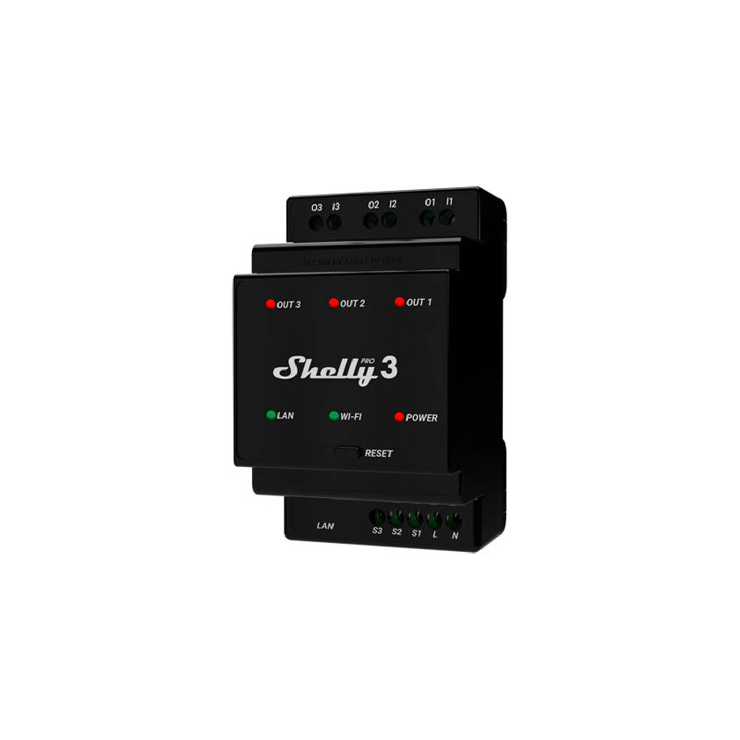 Shelly Pro 3 DIN Rail 3-channel Relay, WiFi/LAN