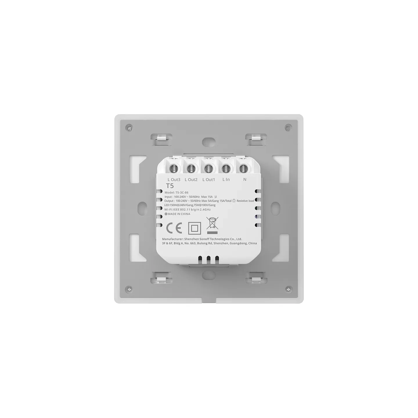 Smart WiFi Touch Wall Switch Sonoff TX T5 2C (2-channel)