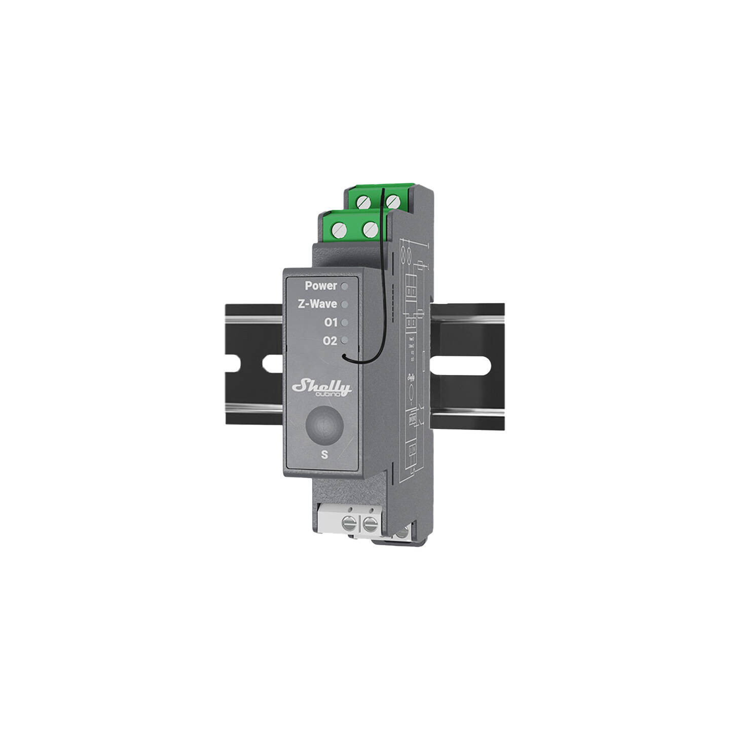 Shelly Qubino Pro 2 DIN rail Relay, 2-channel, Z-Wave