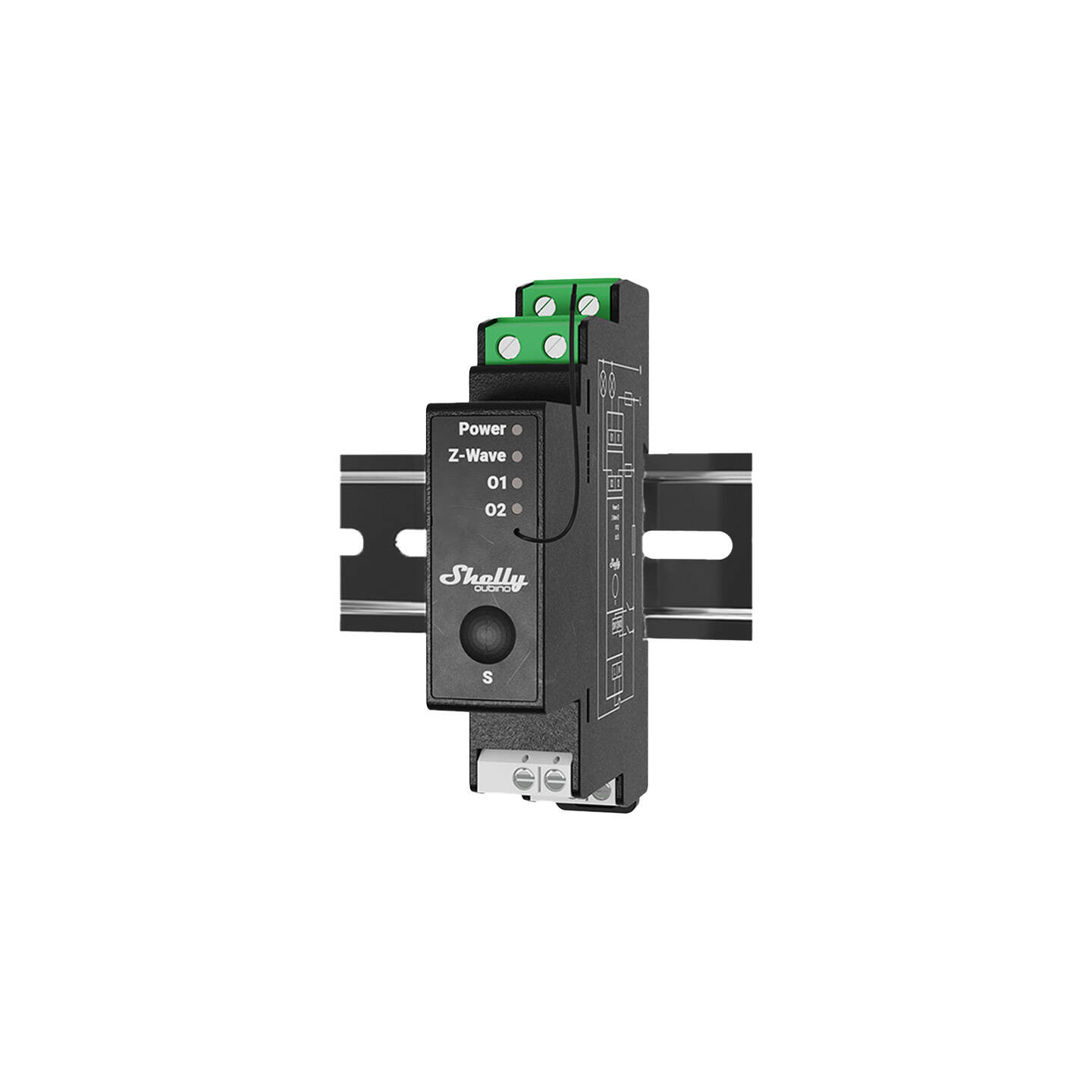 Shelly Qubino Pro 2PM DIN rail Relay, 2-channel, Z-Wave (Power measurement)