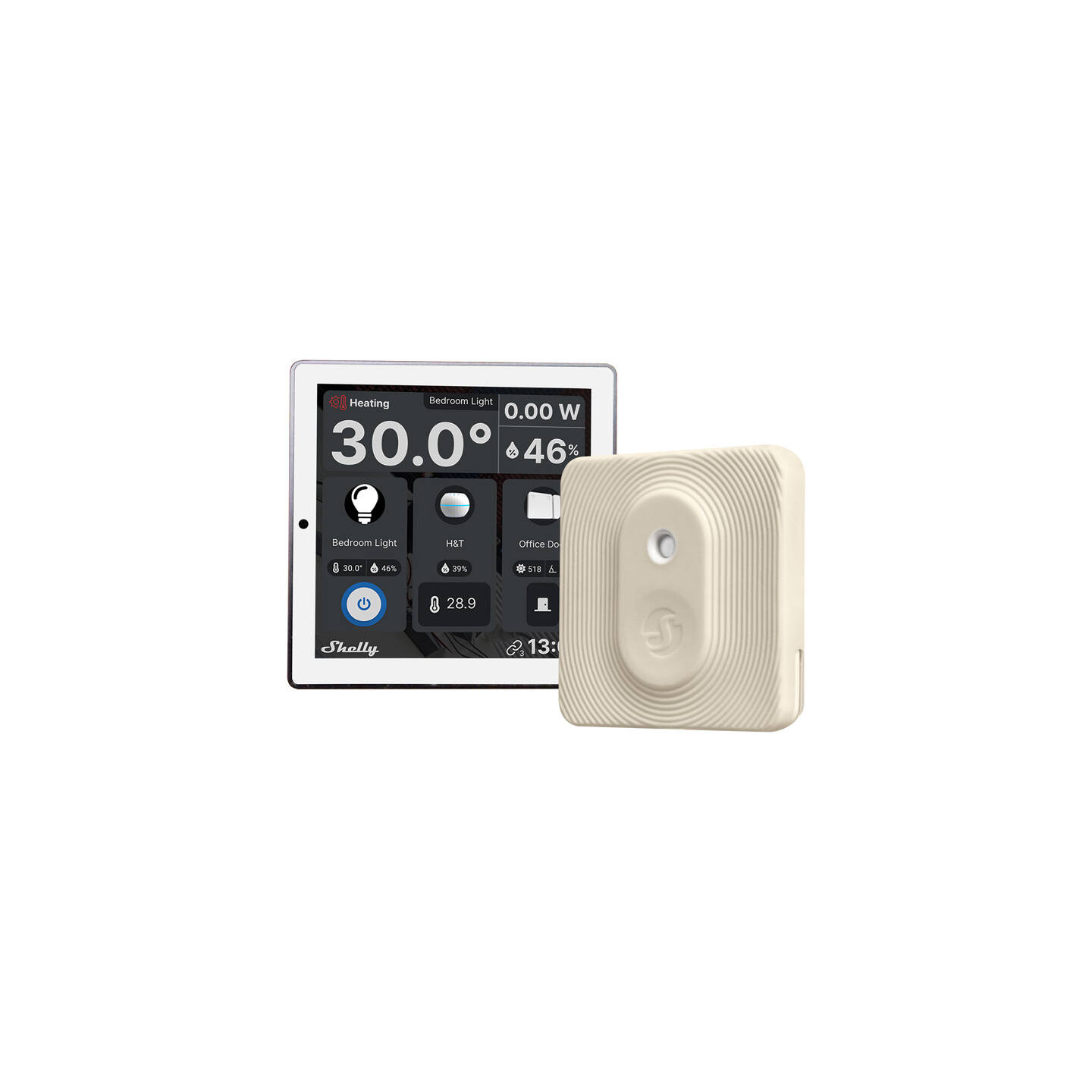 Shelly Wall Display WiFi/BLU (White) + BLU H&T (Ivory) Set