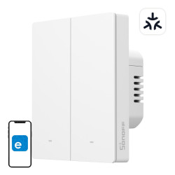View product SONOFF M5-2C-80W WiFi Matter smart wall switch (2-channel, for frame)