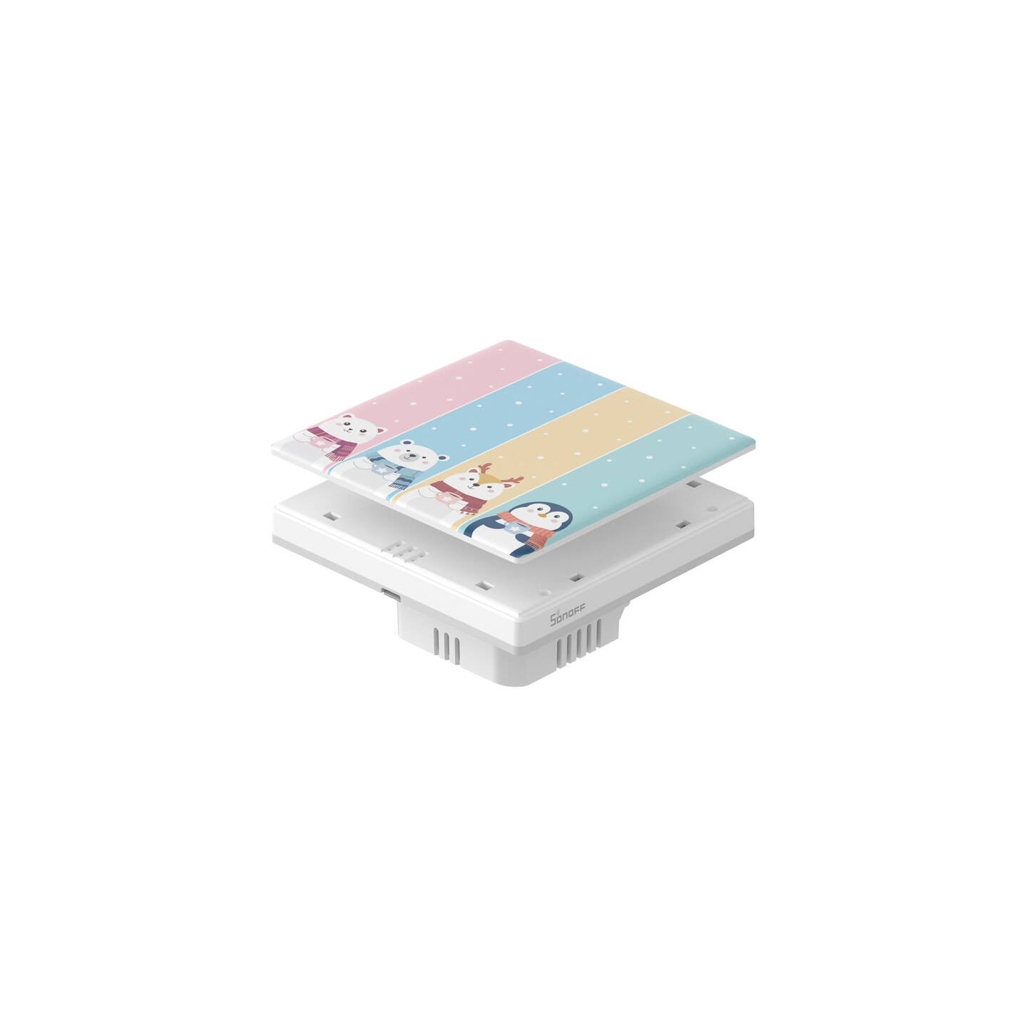 Decorative cover / cap for the T5 SONOFF Cartoon 4C touch switch.