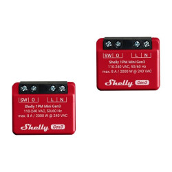 View product Shelly 1PM Mini Gen3 Set of 2 Controllers, WiFi/Bluetooth