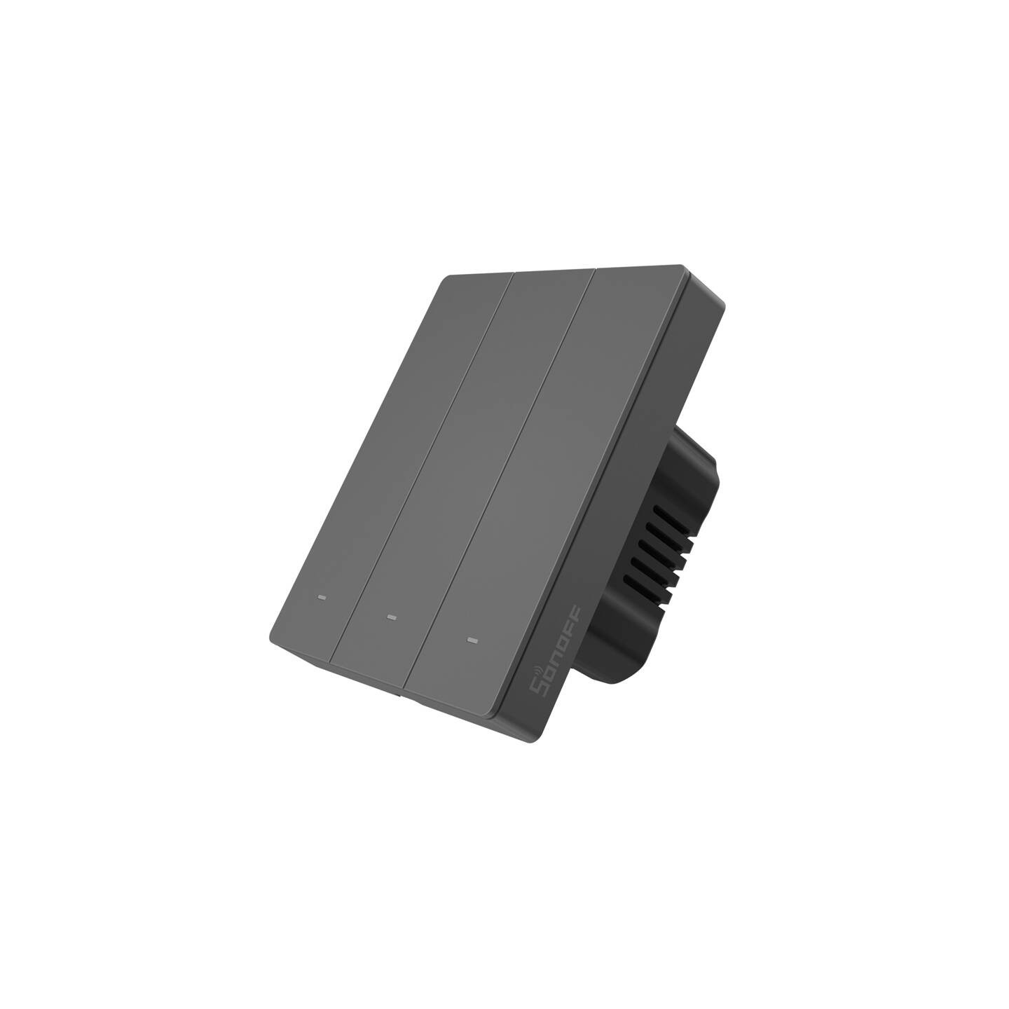 Smart WiFi wall switch SONOFF M5-3C-80 (3-channel, for frame, graphite)