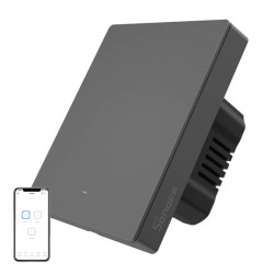 View product Smart WiFi wall switch SONOFF M5-1C-80 (1-channel, for frame, graphite)