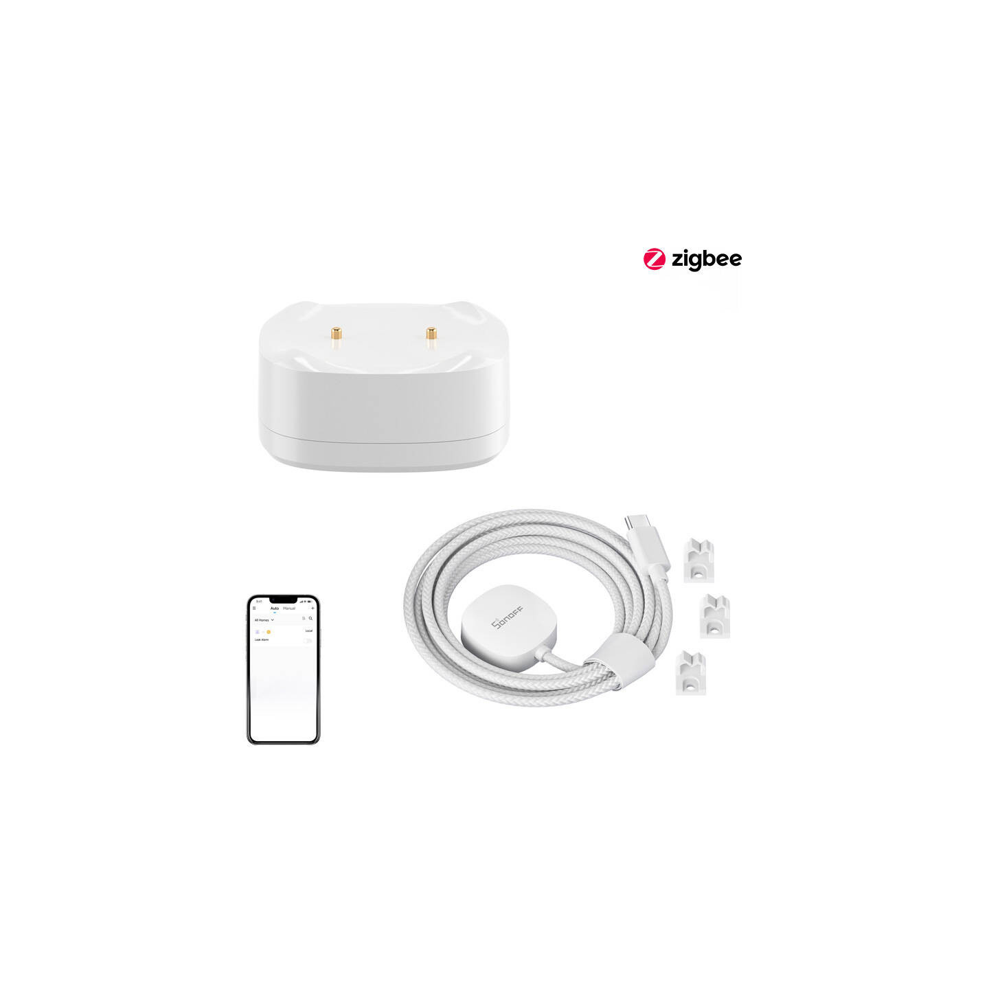 Water leak/flood sensor set ZigBee SONOFF SNZB-05P + Cable WLDC200