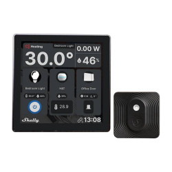 View product Shelly Wall Display WiFi/BLU (Black) + BLU H&T (Black) Set