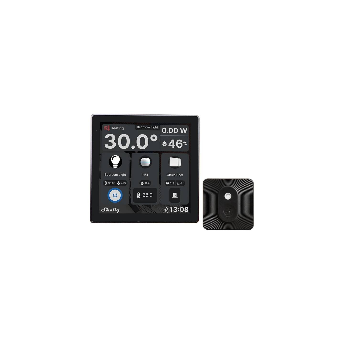 Shelly Wall Display WiFi/BLU (Black) + BLU H&T (Black) Set