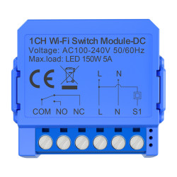 View product 1-channel WiFi switch module with voltage-free contact Avatto WSM16-DC32V-1