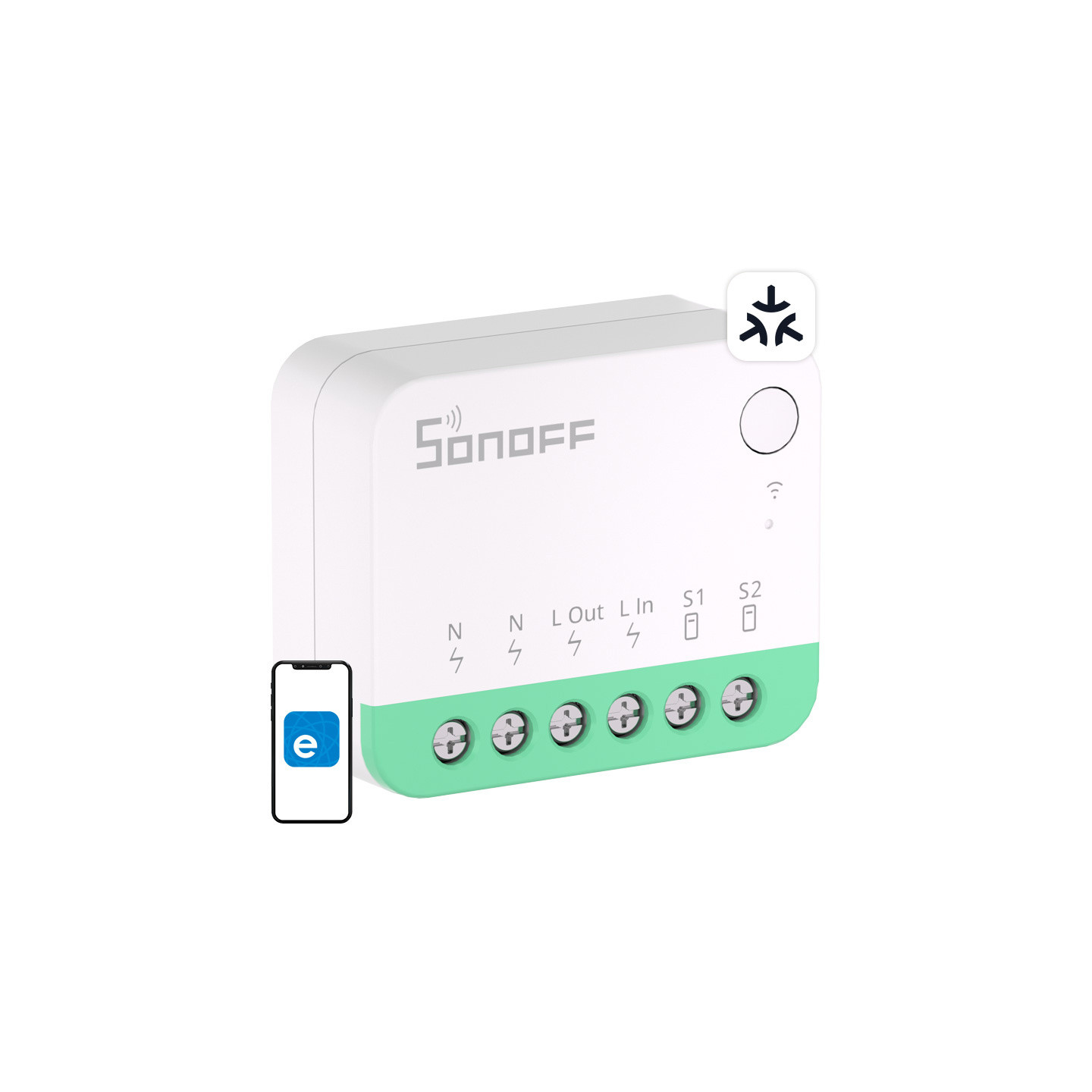 Sonoff MINIR4M Matter smart WiFi mini switch (HomeKit, SmartThings, Home Assistant).