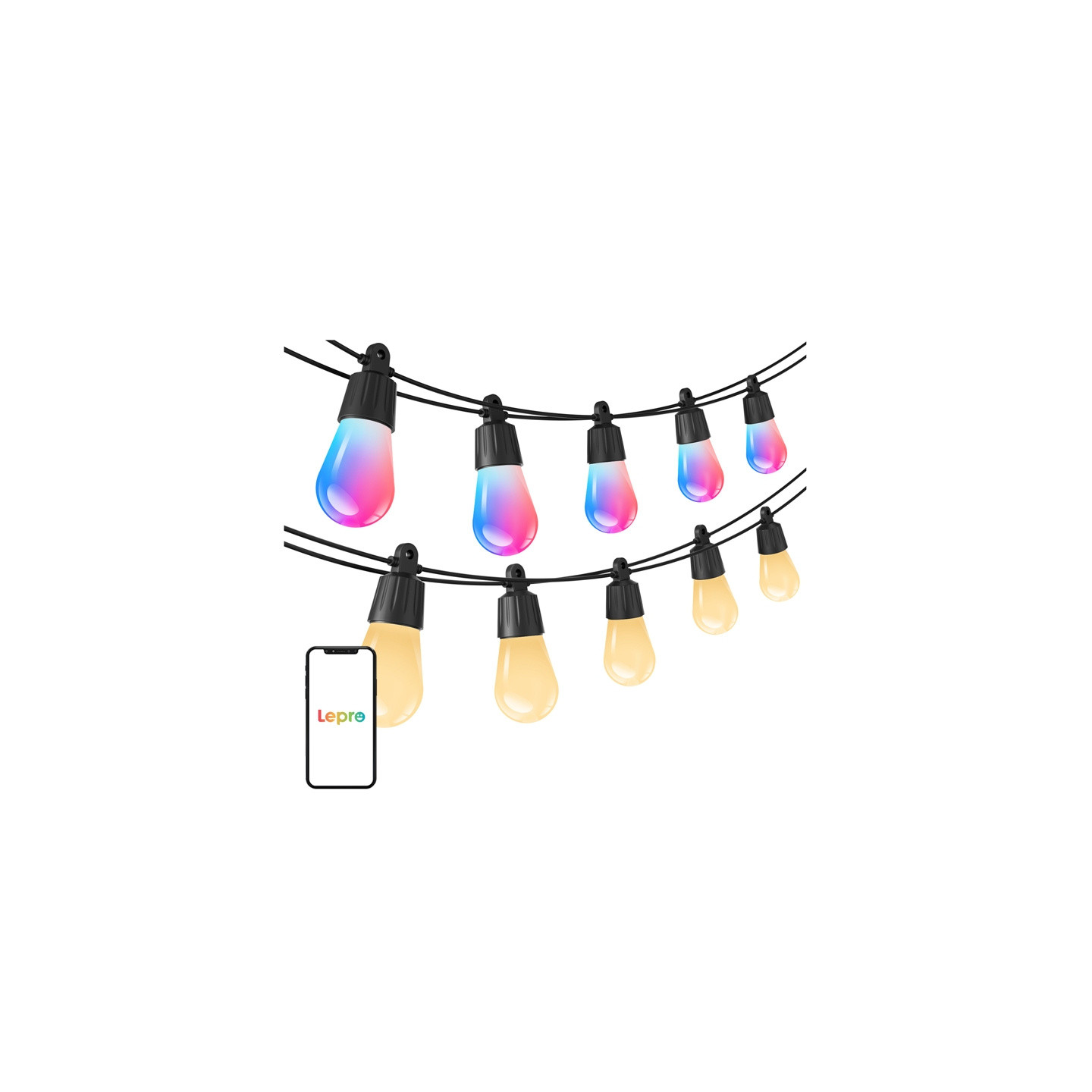 LEPRO ZB1-15 Wi-Fi String Lights, 15 m
