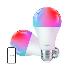 View product LEPRO B2-2 E27 Wi-Fi LED Bulb, 1100 lm, 2-pack